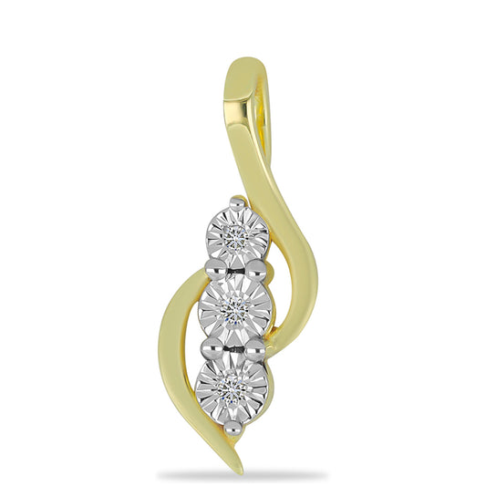Pandantiv din Argint 925 Placat cu Aur ( 0.96 grame ) cu Diamant Alb 0.02 Carate