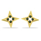 Cercei din Argint 925 Placat cu Aur ( 3.16 grame ) cu Diamant Verde 0.08 Carate