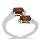 Inel din Argint 925 ( 2.8 grame ) cu Granat Barton și Topaz Alb 2.4 Carate