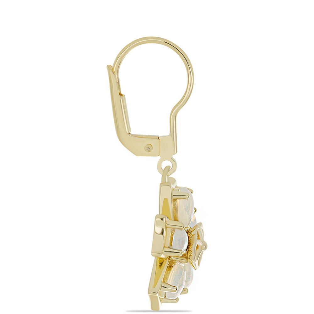 Cercei din Argint 925 Placat cu Aur ( 5.01 grame ) cu Opal Etiopian Lega Dembi 1.31 Carate 2 