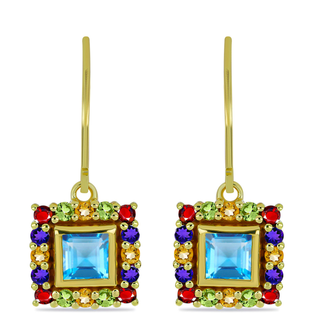 Cercei din Argint 925 Placat cu Aur ( 4.44 grame ) cu Ametist Marocan și Citrin Ural 2.9 Carate 1 