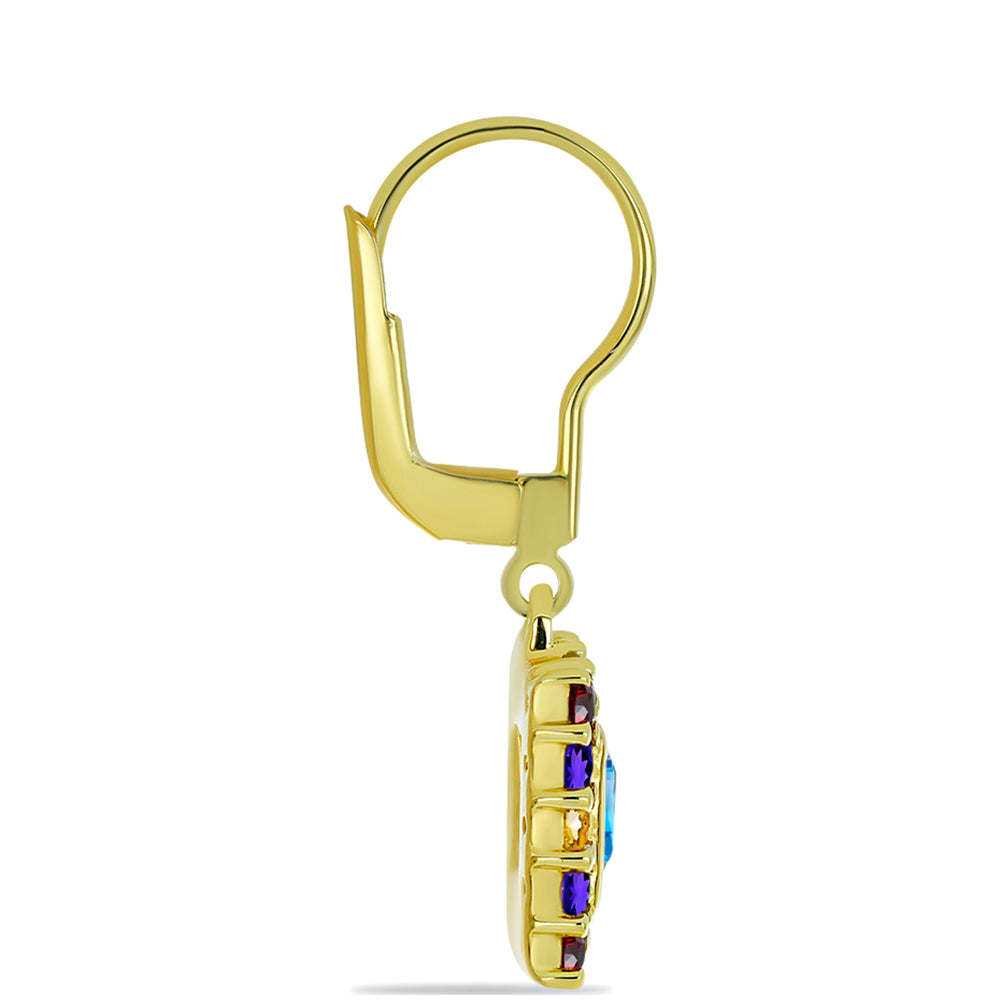 Cercei din Argint 925 Placat cu Aur ( 4.44 grame ) cu Ametist Marocan și Citrin Ural 2.9 Carate 2 