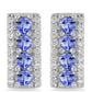 Cercei din Argint 925 ( 3.56 grame ) cu Tanzanit și Topaz Alb 1.45 Carate