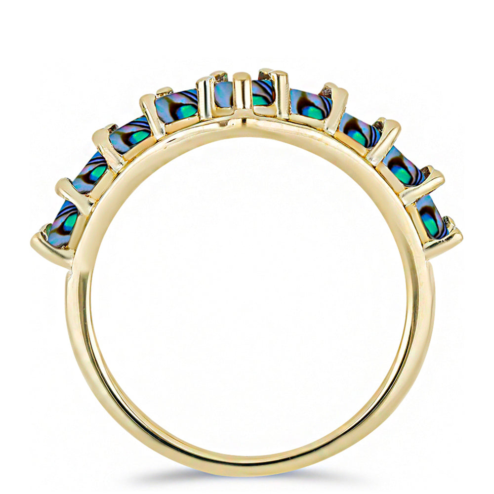 Inel din Argint 925 Placat cu Aur ( 2.35 grame ) cu Sidef Negru 0.88 Carate 2 