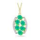 Pandantiv din Argint 925 Placat cu Aur ( 2.03 grame ) cu Opal Verde Etiopian Lega Dembi și Topaz Alb 1.41 Carate