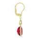 Cercei din Argint 925 Placat cu Aur ( 1.71 grame ) cu Rubin Malagasy Clasa ”AAA” și Topaz Alb 12.42 Carate