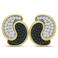 Cercei din Argint 925 Placat cu Aur ( 5.11 grame ) cu Spinel Negru și Topaz Alb 0.78 Carate