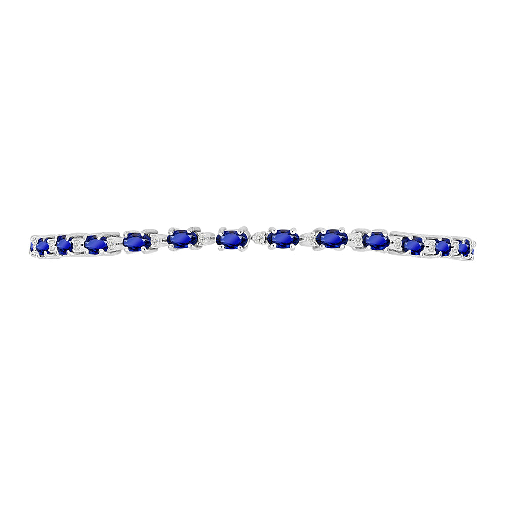 Brățară din Argint 925 ( 6.41 grame ) cu Safir Albastru Australian și Topaz Alb 5.07 Carate