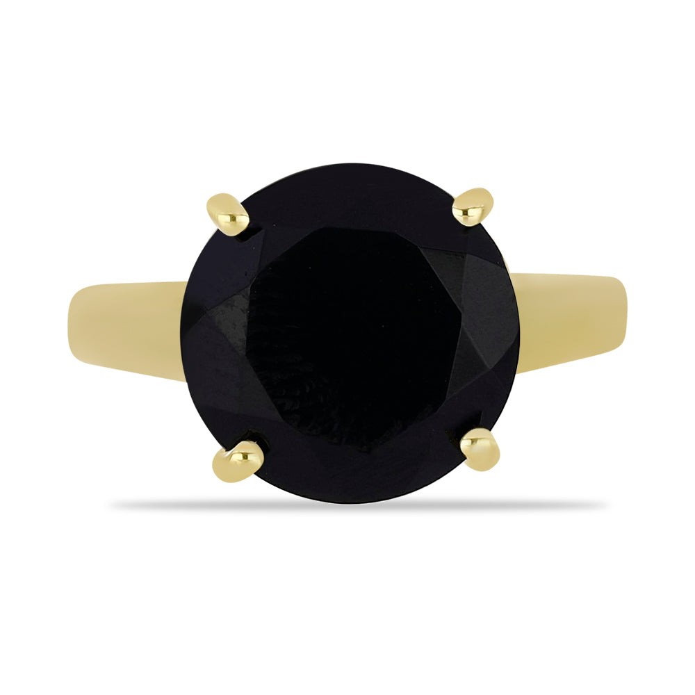 Inel din Argint 925 Placat cu Aur ( 3.64 grame ) cu Spinel Negru 5.03 Carate 1 