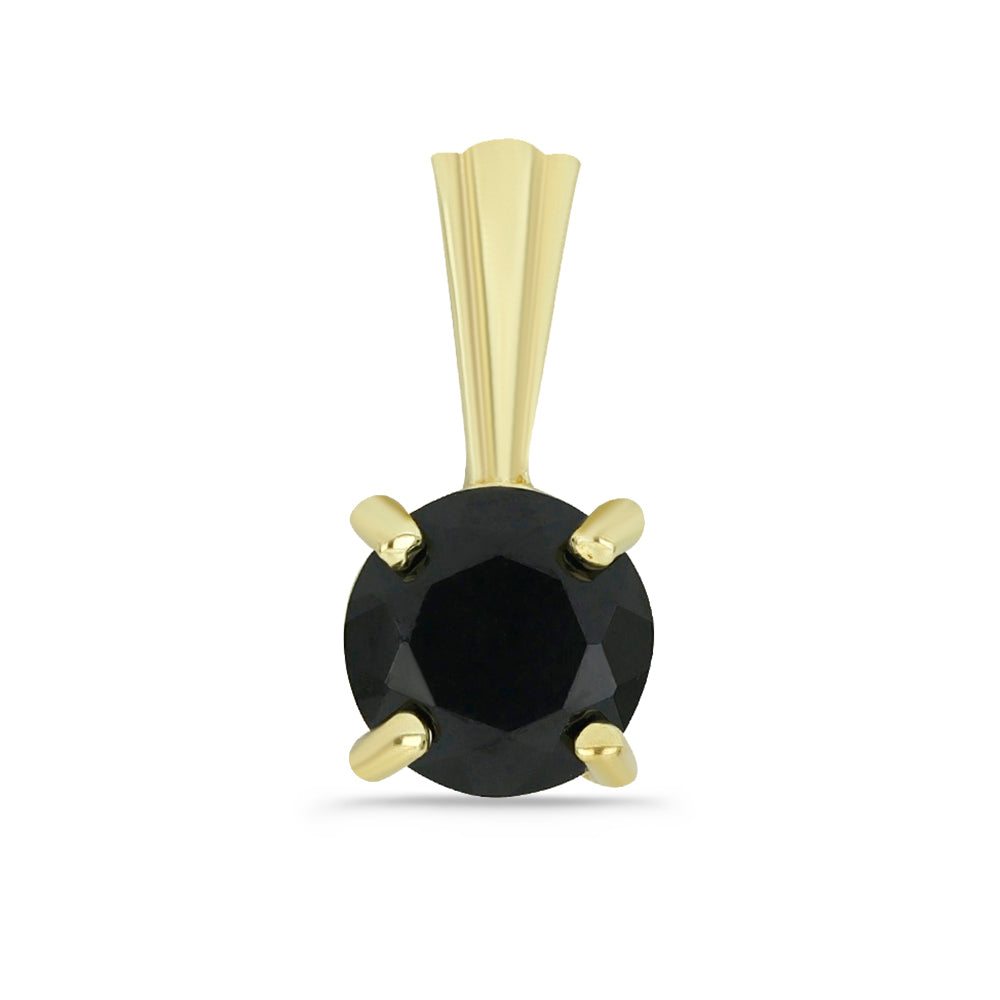 Pandantiv din Argint 925 Placat cu Aur ( 0.58 grame ) cu Spinel Negru 0.99 Carate