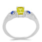 Inel din Argint 925 ( 2.22 grame ) cu Safir Galben și Safir Albastru Australian 0.74 Carate