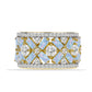 Inel din Argint 925 Placat cu Aur ( 6.27 grame ) cu Piatra Lunii Curcubeu și Topaz Alb 3.69 Carate