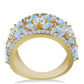Inel din Argint 925 Placat cu Aur ( 6.27 grame ) cu Piatra Lunii Curcubeu și Topaz Alb 3.69 Carate