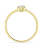 Inel din Argint 925 Placat cu Aur ( 1.51 grame ) cu Piatra Lunii Curcubeu și Topaz Alb 0.56 Carate