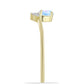 Inel din Argint 925 Placat cu Aur ( 1.51 grame ) cu Piatra Lunii Curcubeu și Topaz Alb 0.56 Carate