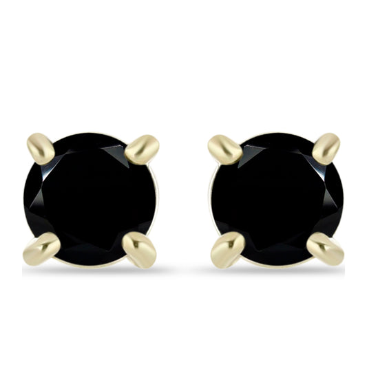Cercei din Aur de 9K ( 0.91 grame ) cu Diamant Negru 0.65 Carate