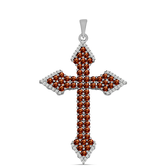 Cruce Pandantiv din Argint 925 ( 5.25 grame ) cu Andaluzit și Topaz Alb 2.44 Carate