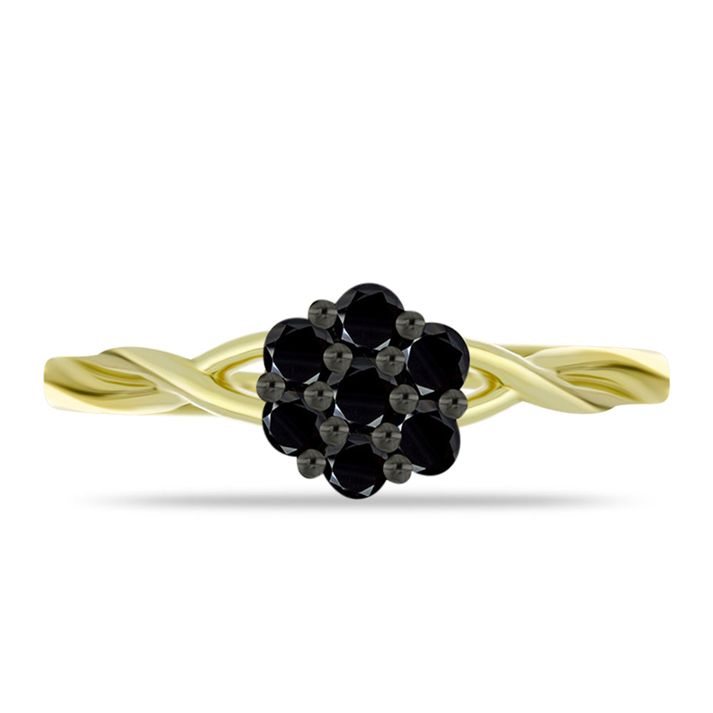 Inel din Aur de 9K ( 1.76 grame ) cu Diamant Negru 0.28 Carate 1 