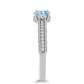 Inel din Argint 925 ( 2.7 grame ) cu Apatit Albastru ca Cerul și Topaz Alb 1.06 Carate