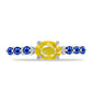 Inel din Argint 925 ( 1.78 grame ) cu Safir Galben și Safir Albastru Australian 1.22 Carate
