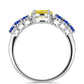 Inel din Argint 925 ( 1.78 grame ) cu Safir Galben și Safir Albastru Australian 1.22 Carate
