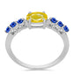 Inel din Argint 925 ( 1.78 grame ) cu Safir Galben și Safir Albastru Australian 1.22 Carate