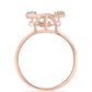 Inel din Argint 925 Placat cu Aur Roz ( 2.24 grame ) cu Diamant Dansantor Roz și Topaz Alb 0.06 Carate