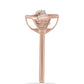 Inel din Argint 925 Placat cu Aur Roz ( 2.24 grame ) cu Diamant Dansantor Roz și Topaz Alb 0.06 Carate