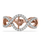 Inel din Argint 925 Placat cu Aur Roz ( 3.78 grame ) cu Diamant Dansantor Roz și Topaz Alb 0.4 Carate