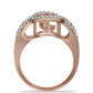 Inel din Argint 925 Placat cu Aur Roz ( 3.78 grame ) cu Diamant Dansantor Roz și Topaz Alb 0.4 Carate