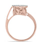 Inel din Argint 925 Placat cu Aur Roz ( 4.05 grame ) cu Diamant Dansantor Roz și Topaz Alb 0.35 Carate
