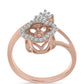 Inel din Argint 925 Placat cu Aur Roz ( 4.05 grame ) cu Diamant Dansantor Roz și Topaz Alb 0.35 Carate