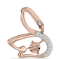 Pandantiv din Argint 925 Placat cu Aur Roz ( 2.05 grame ) cu Diamant Dansantor Roz și Topaz Alb 0.1 Carate