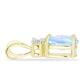 Pandantiv din Argint 925 Placat cu Aur ( 0.67 grame ) cu Piatra Lunii Curcubeu și Topaz Alb 1.01 Carate