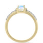 Inel din Argint 925 Placat cu Aur ( 2.12 grame ) cu Piatra Lunii Curcubeu și Topaz Alb 0.94 Carate
