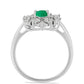 Inel din Argint 925 ( 3.71 grame ) cu Smarald Brazilian și Topaz Alb 0.89 Carate