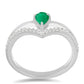 Inel din Argint 925 ( 2.58 grame ) cu Smarald Brazilian și Topaz Alb 0.56 Carate