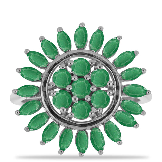 Inel din Argint 925 ( 4.17 grame ) cu Smarald Brazilian 2.83 Carate