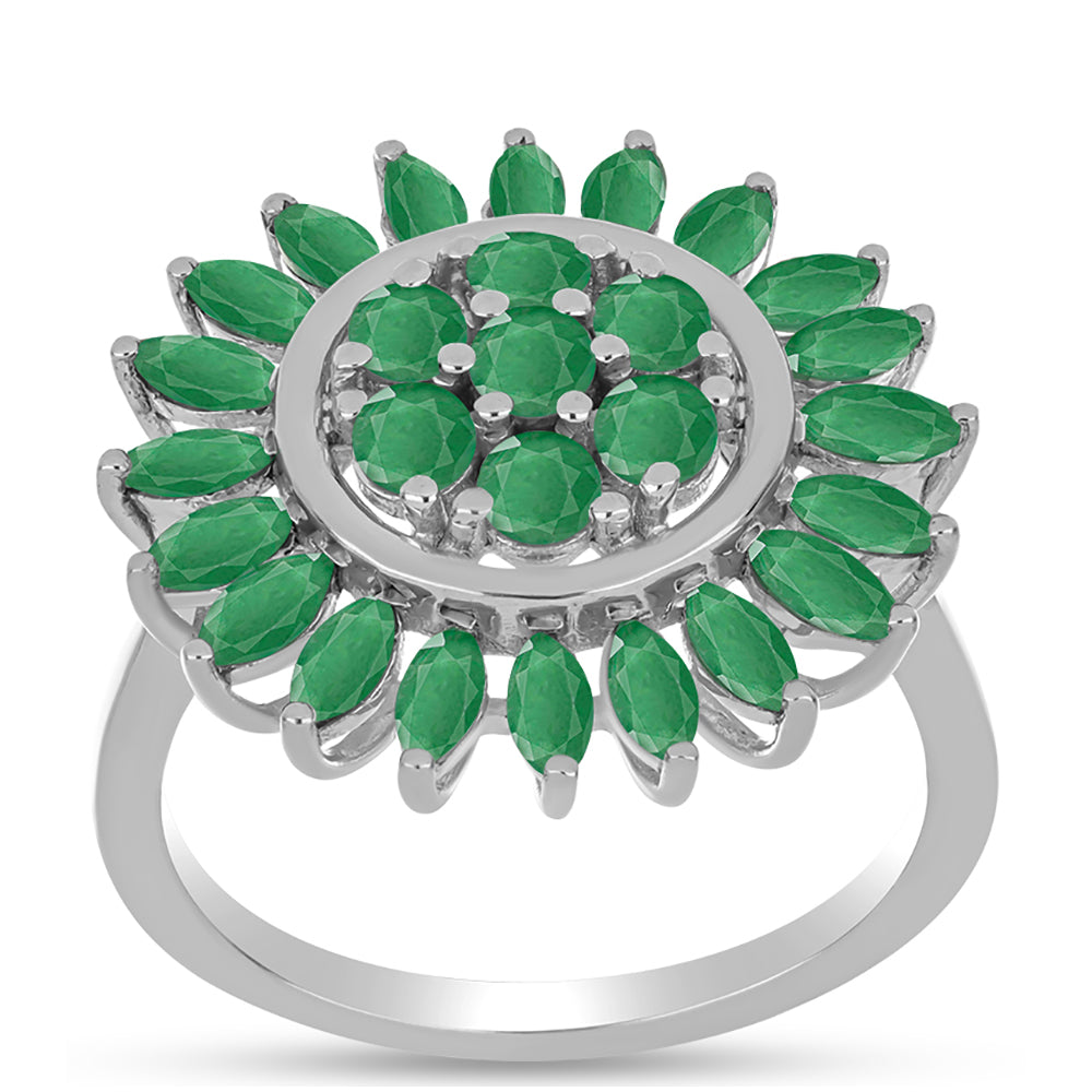 Inel din Argint 925 ( 4.17 grame ) cu Smarald Brazilian 2.83 Carate 3 