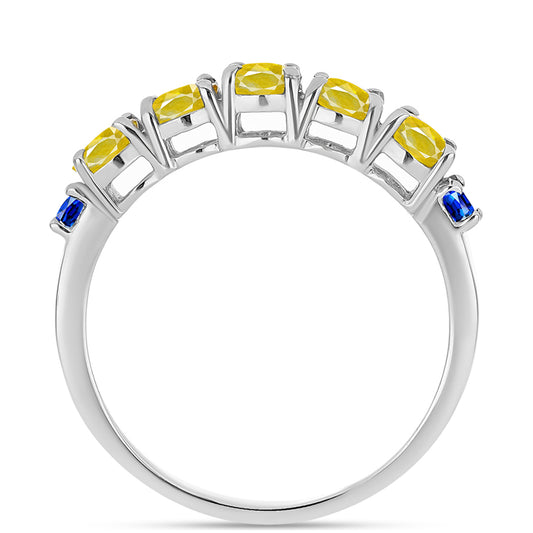 Inel din Argint 925 ( 2.12 grame ) cu Safir Galben și Safir Albastru Australian 1.62 Carate