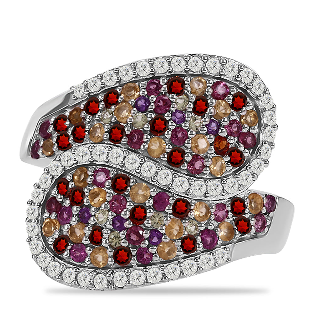 Inel din Argint 925 ( 4.57 grame ) cu Granat Barton și Citrin Ural 1.72 Carate 1 