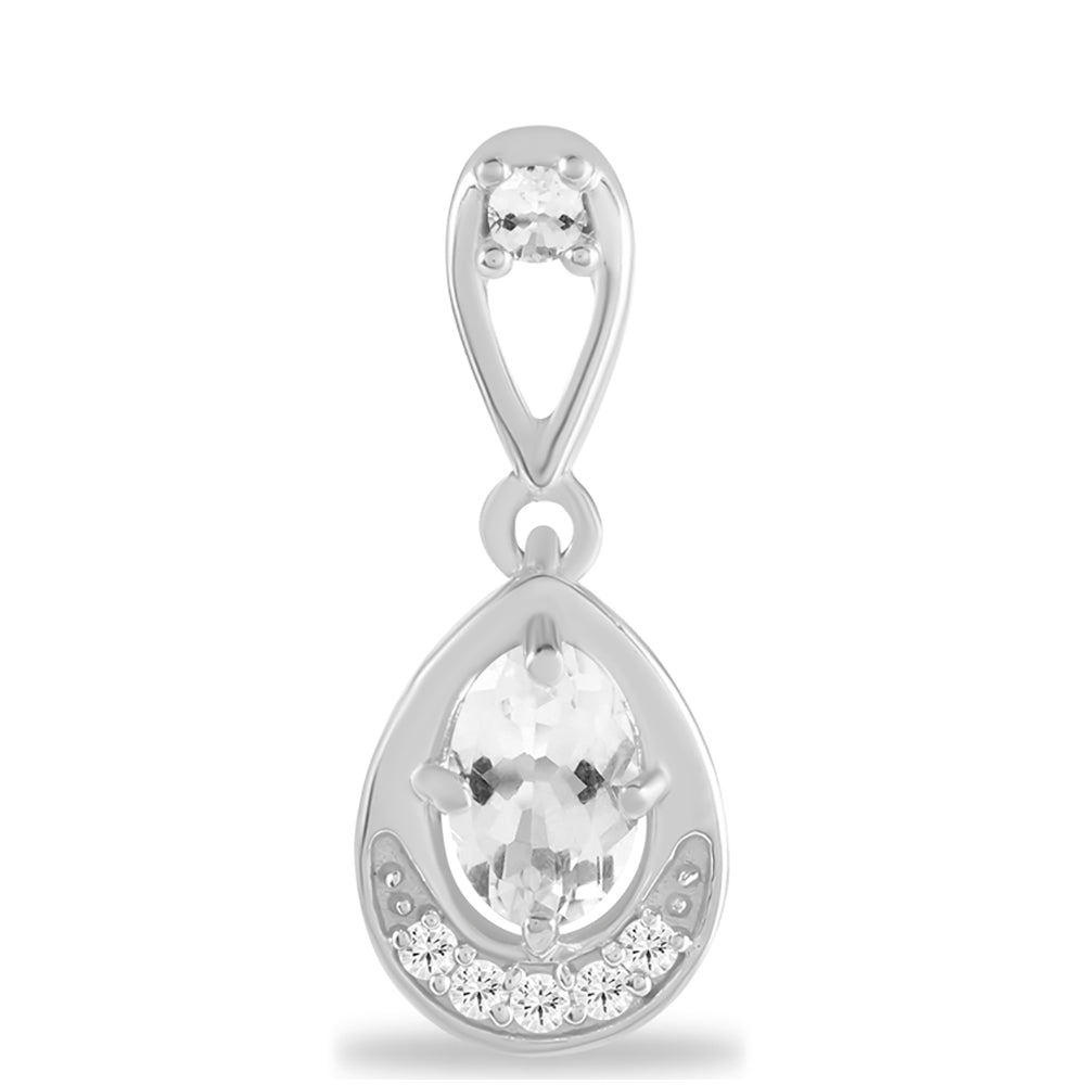 Pandantiv din Argint 925 ( 1.28 grame ) cu Petalit Kalgoorlie și Topaz Alb 0.45 Carate 1 