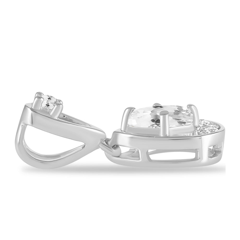 Pandantiv din Argint 925 ( 1.28 grame ) cu Petalit Kalgoorlie și Topaz Alb 0.45 Carate 2 
