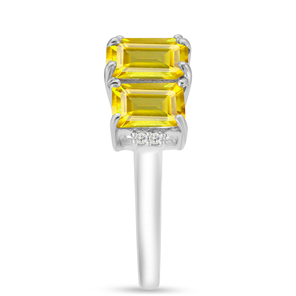 Inel din Argint 925 ( 2.61 grame ) cu Citrin Ural și Topaz Alb 3.28 Carate 4 
