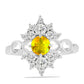 Inel din Argint 925 ( 2.77 grame ) cu Citrin Ural și Topaz Alb 1.09 Carate