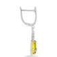 Cercei din Argint 925 ( 3.85 grame ) cu Citrin Ural și Topaz Alb 3.67 Carate