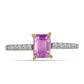 Inel din Argint 925 Placat cu Aur ( 1.87 grame ) cu Fluorit roz și Topaz Alb 1.53 Carate