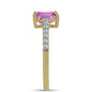 Inel din Argint 925 Placat cu Aur ( 1.87 grame ) cu Fluorit roz și Topaz Alb 1.53 Carate