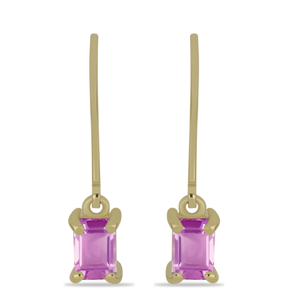 Cercei din Argint 925 Placat cu Aur ( 1.53 grame ) cu Fluorit roz 1.51 Carate