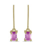 Cercei din Argint 925 Placat cu Aur ( 1.53 grame ) cu Fluorit roz 1.51 Carate